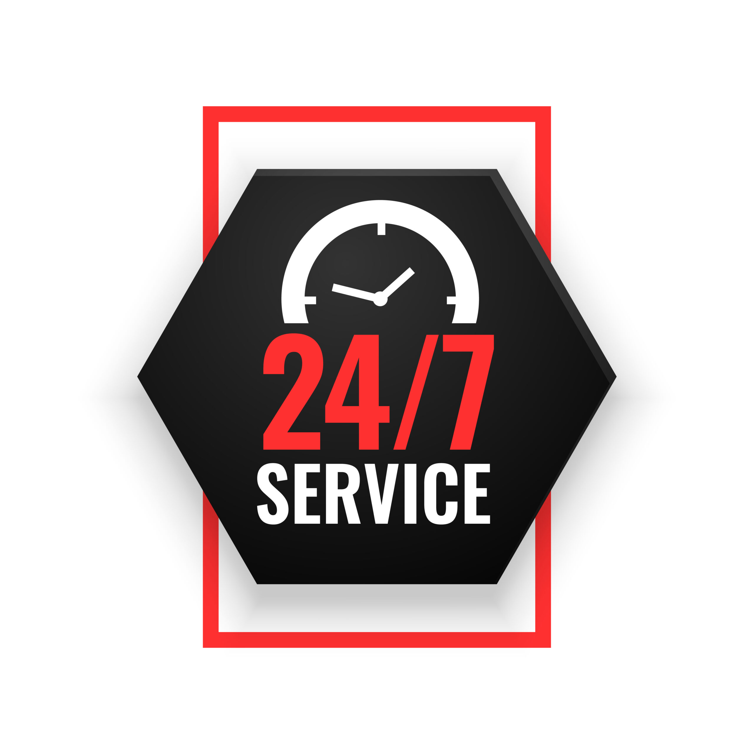 24 hour service background with clock design 24 hour service background with clock design